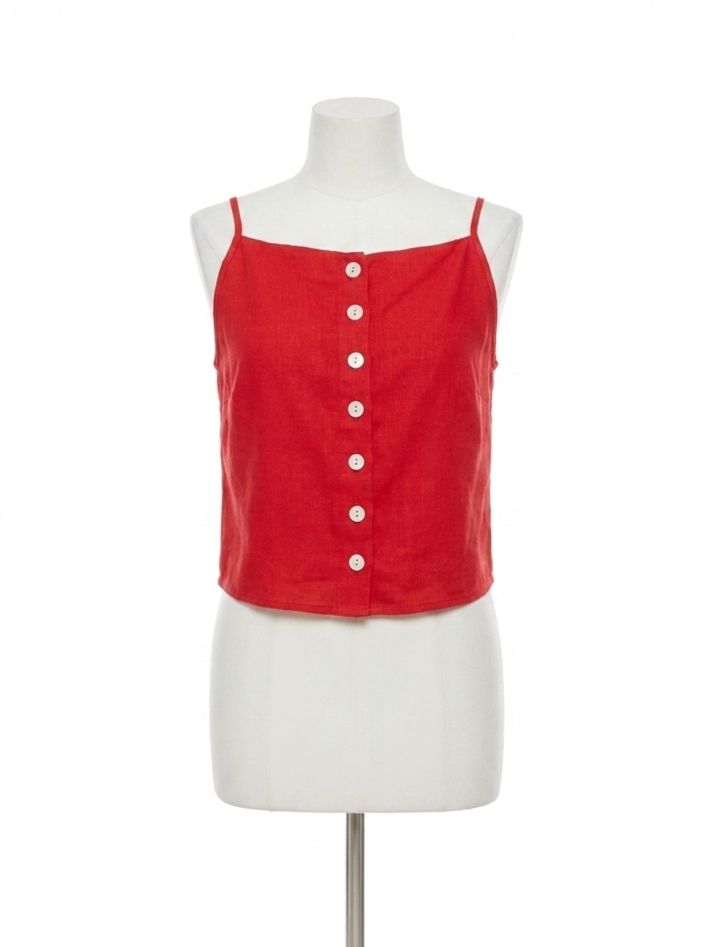 NEW FIFTEEN TWENTY elis sleeveless button-up top in cherry